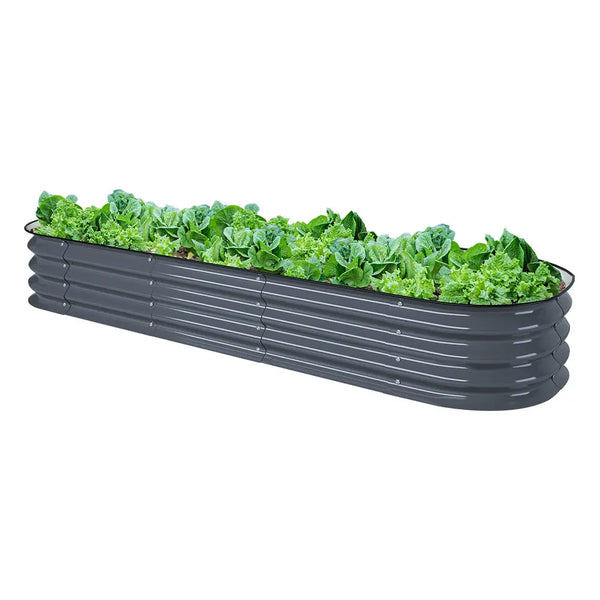 classic 11-inch tall raised flower bed gray-Vegega