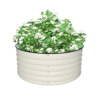 classic round raised bed white- Vegega