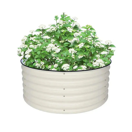 classic round raised bed white- Vegega