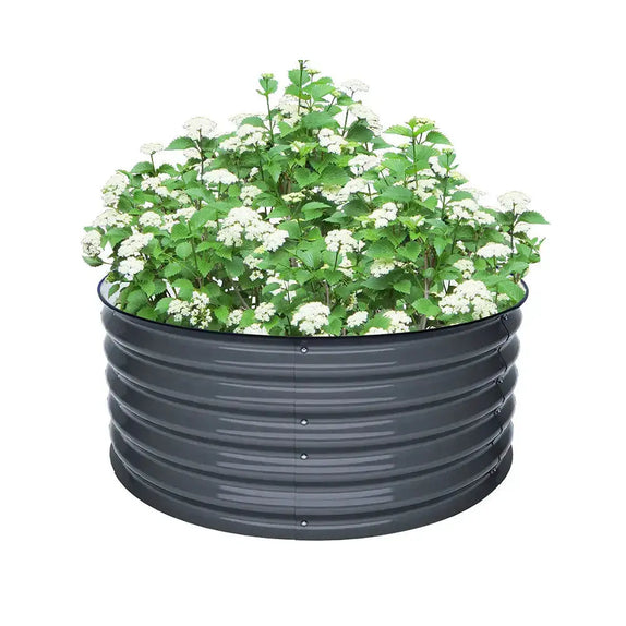 classic round raised bed gray- Vegega