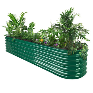 classic metal planter boxes moss green- Vegega