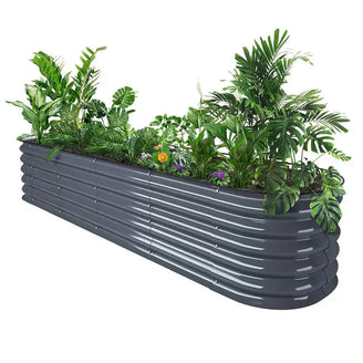 classic metal planter boxes gray- Vegega
