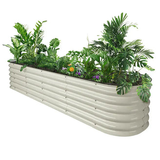 classic metal planter boxes white- Vegega