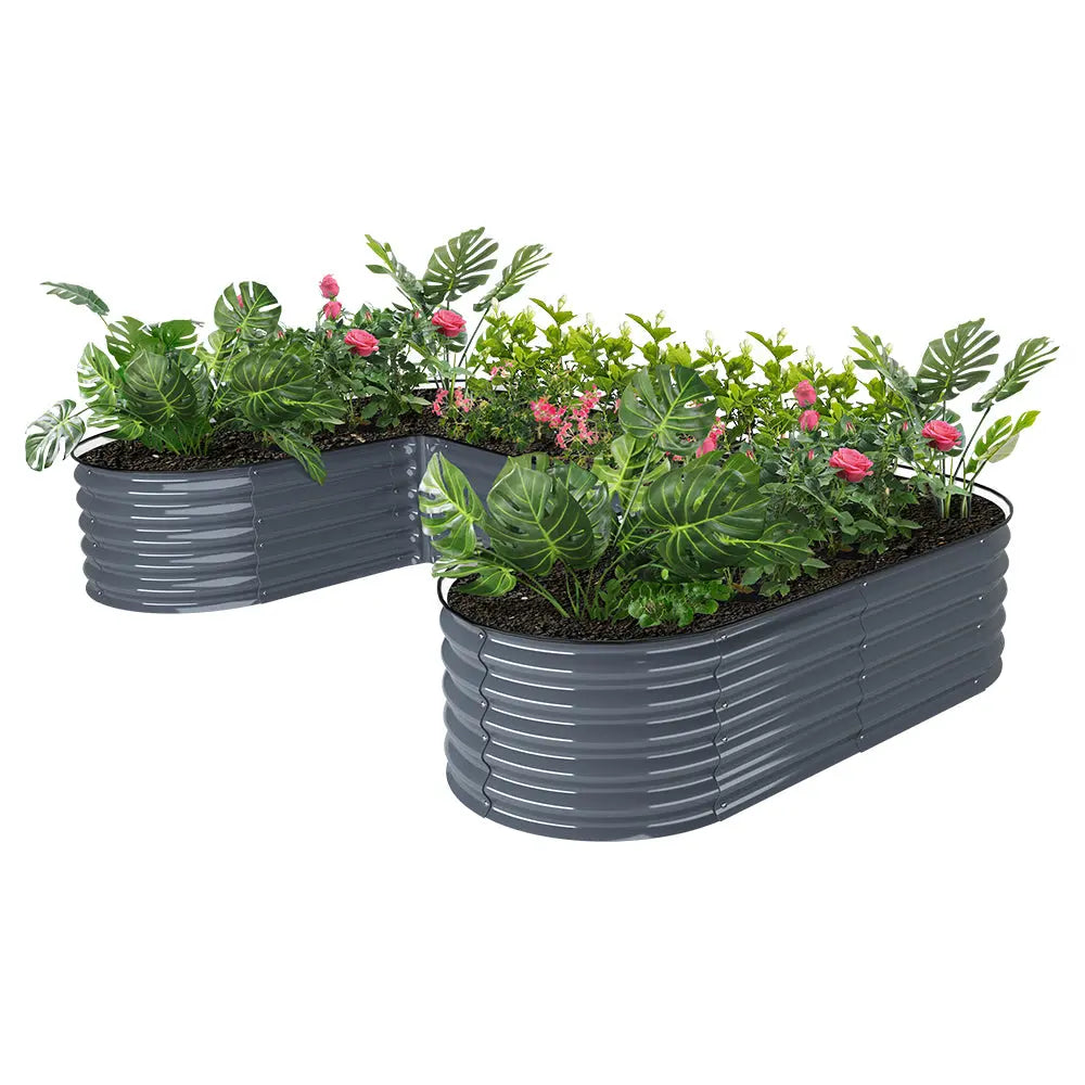 classic u shaped raised bed moss gray-Vegega