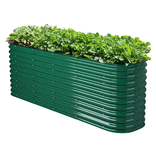 classic raised metal bed moss green-Vegega