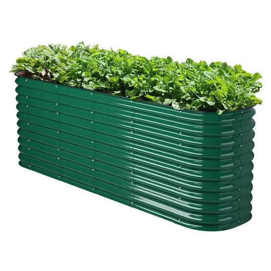 classic raised metal bed moss green-Vegega