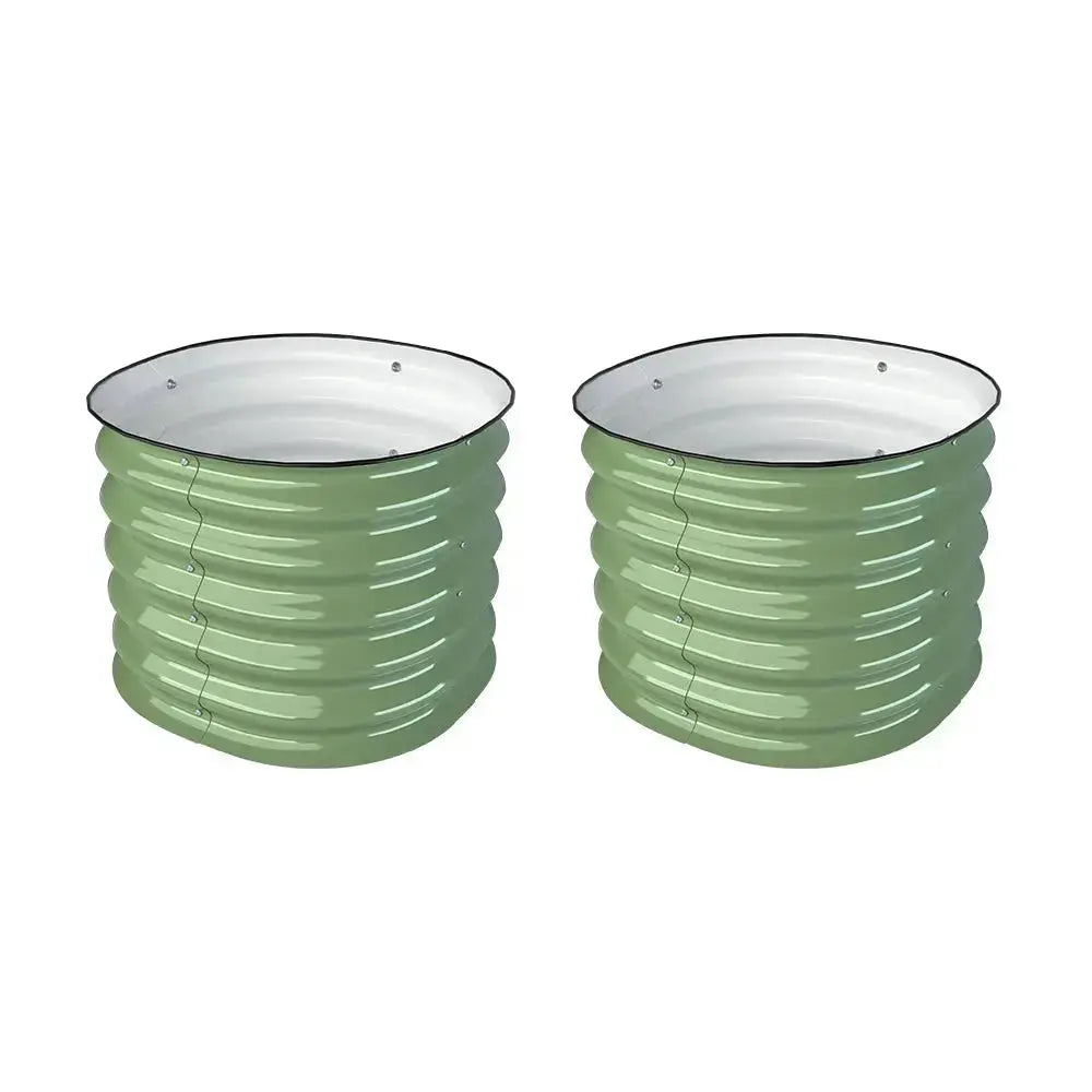classic 24-inch wide round garden bed pair green- Vegega