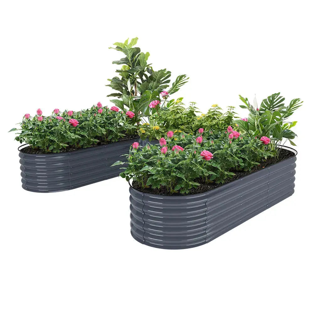 classic u shaped raised bed gray-Vegega