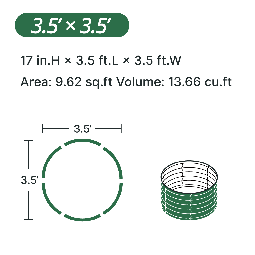 17'' Tall 42'' Wide Round Raised Garden Beds【Upgrade 2.0】