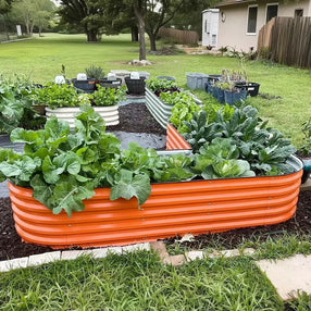 L Shaped Raised Garden Bed Orange