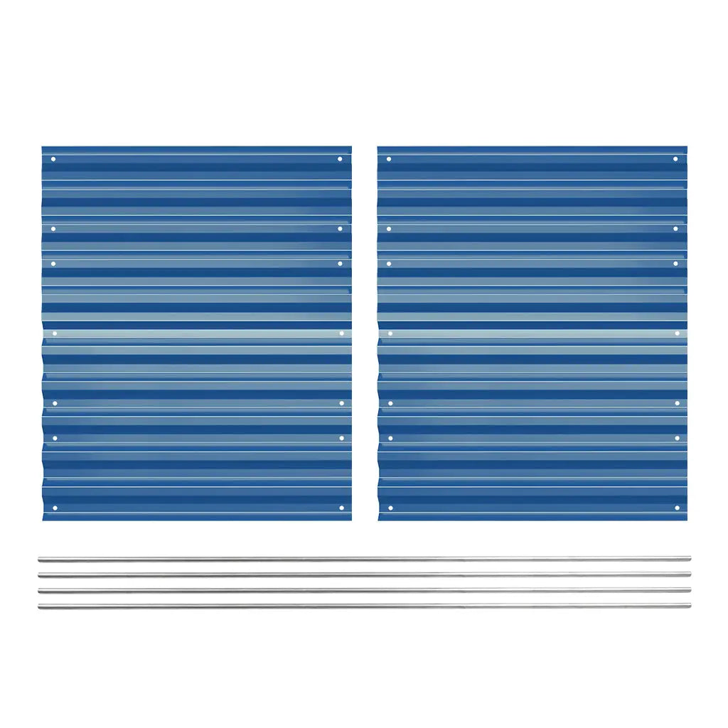 32-inch high pair blue metal sheets-Vegega