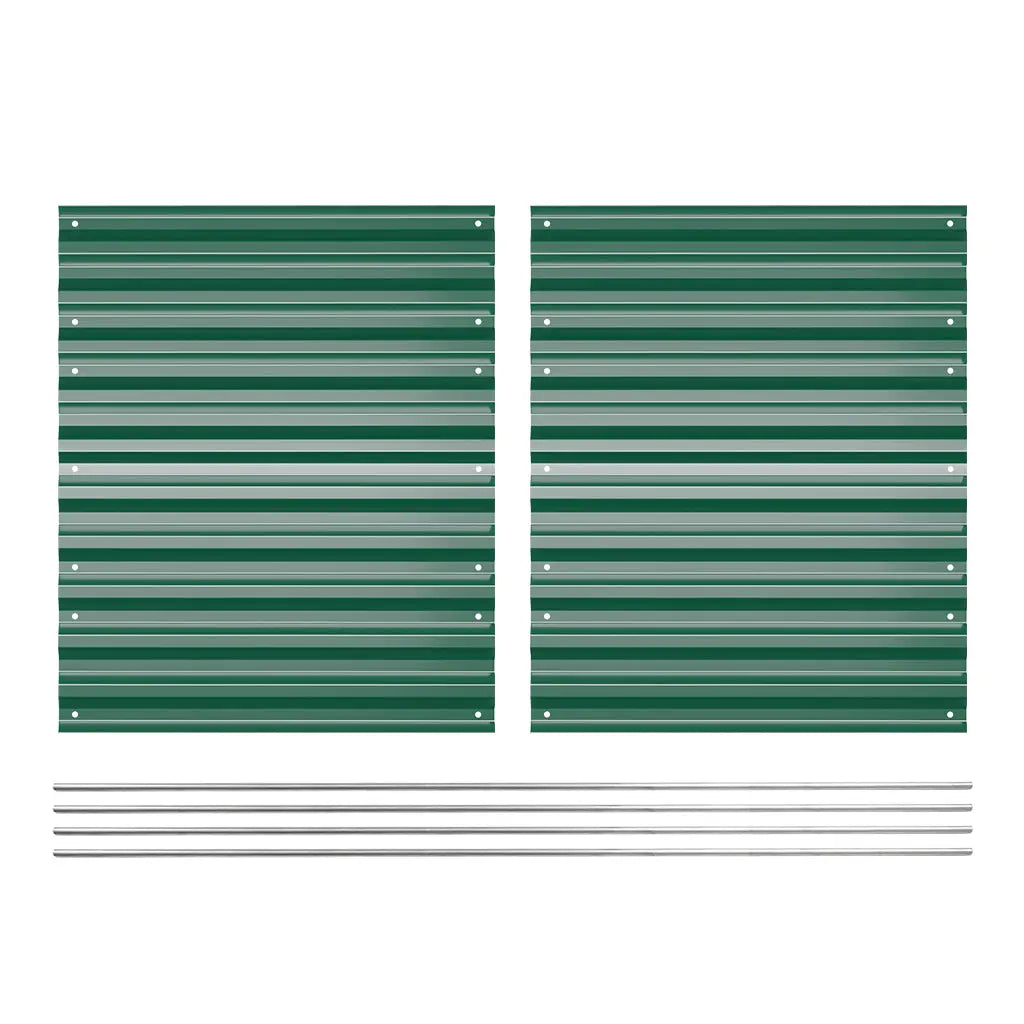 32-inch high pair moss green metal sheets-Vegega