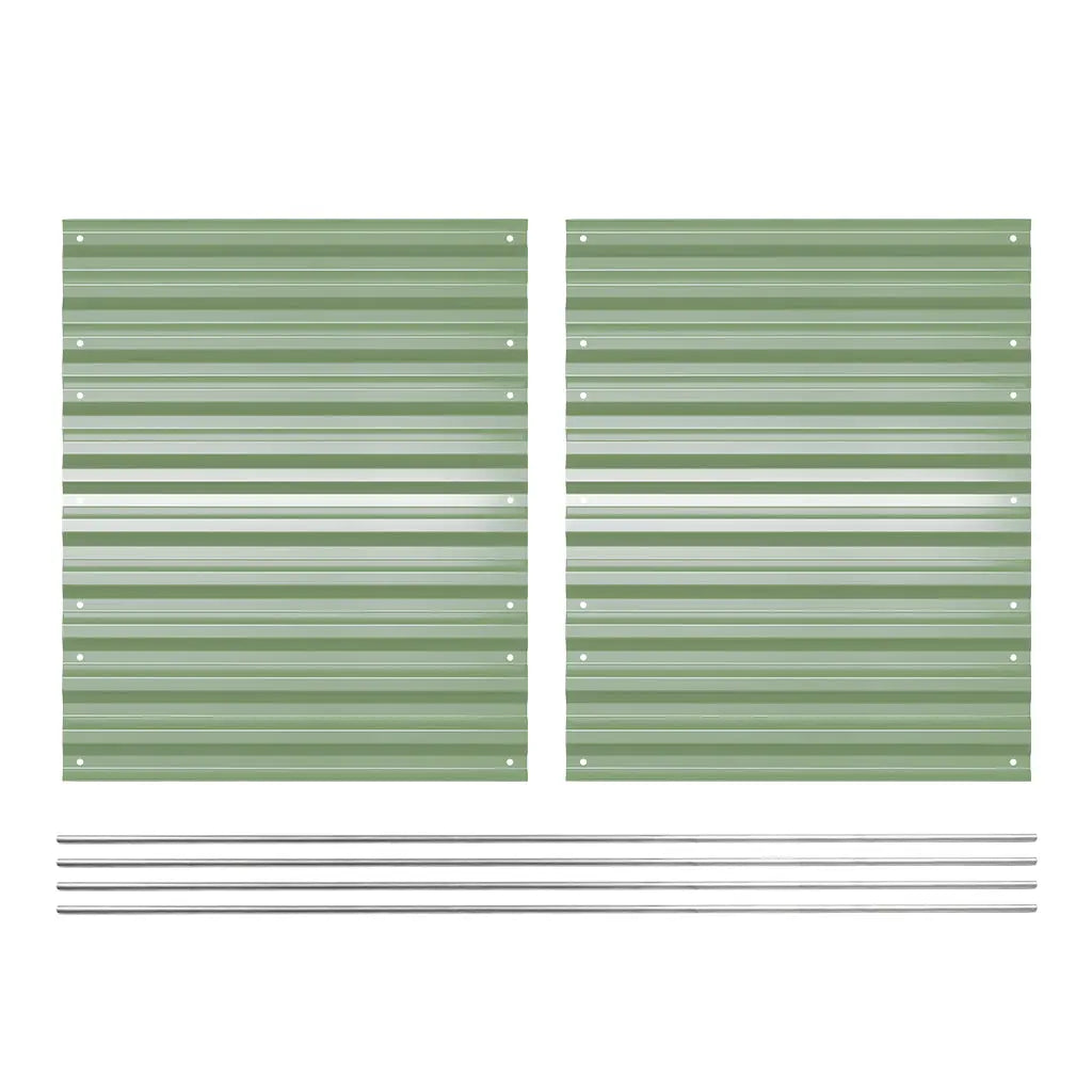 32-inch high pair green metal sheets-Vegega