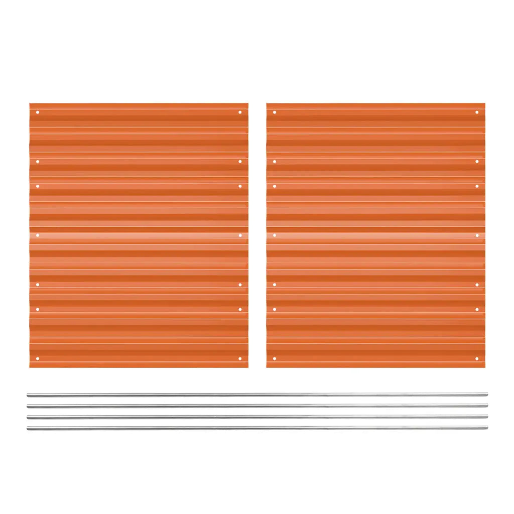 32-inch high pair orange metal sheets-Vegega