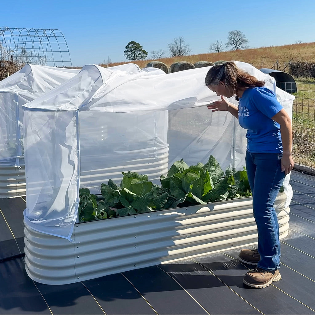 large plastic plant grow bed For 3.5ft.W 6.5ft.L Garden Bed / Arched frame + net cover+PE cover
