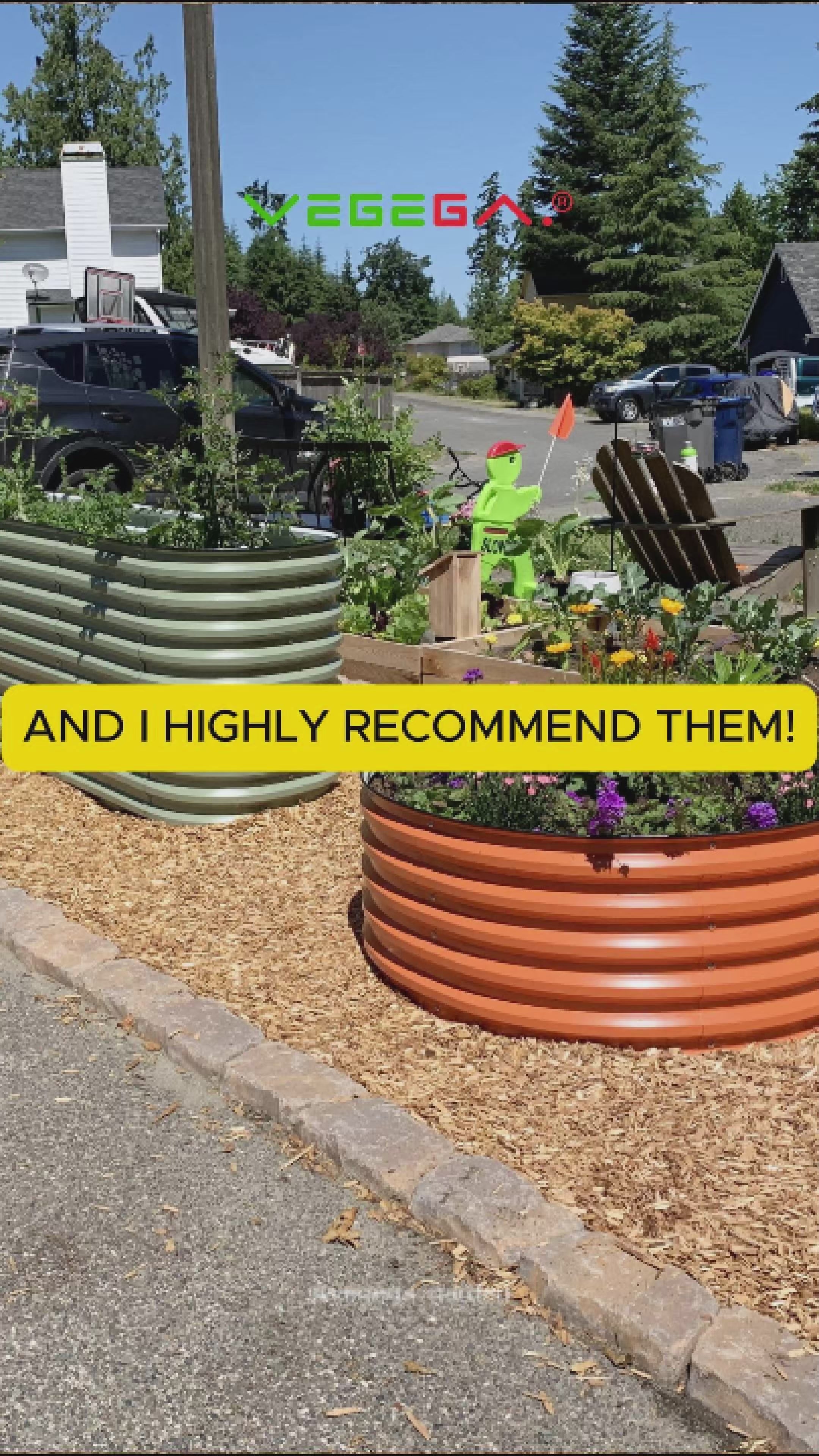 11'' Tall 8x2 Calf-High Corrugated Metal Flower Beds (9 in 1)【Upgrade 2.0】