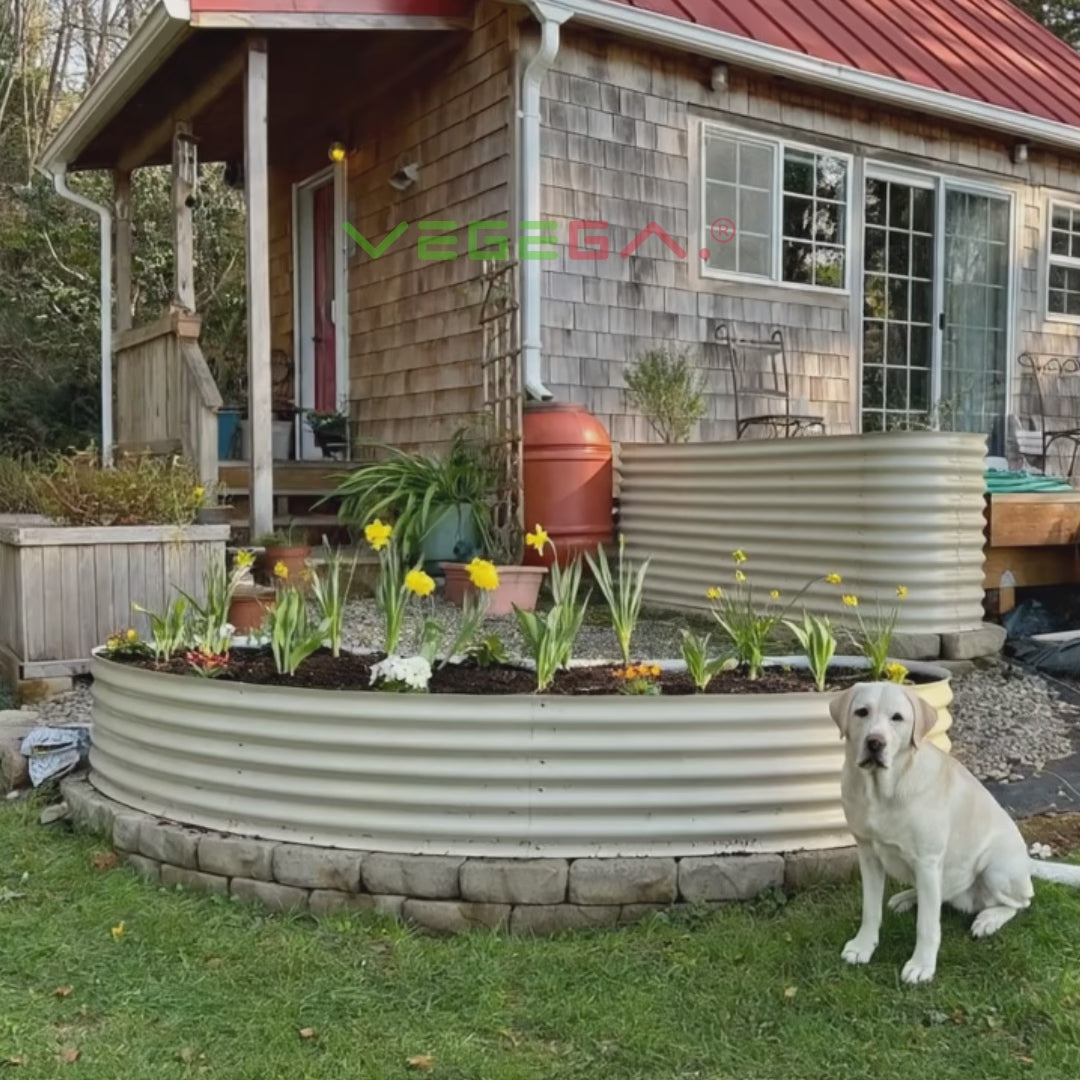 17'' Tall New Moon Shaped Raised Garden Bed