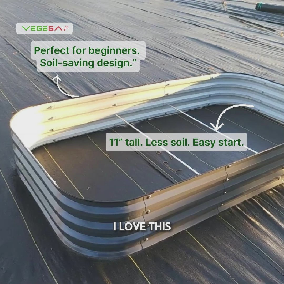 11'' Tall 8x2 Calf-High Corrugated Metal Flower Beds (9 in 1)【Upgrade 2.0】