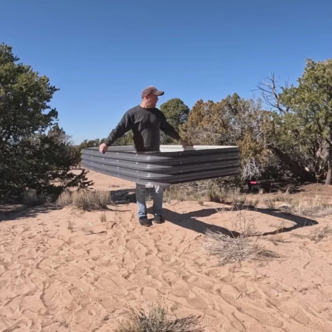 11'' Tall 8x4 Calf-High Metal Raised Flower Bed (10 in 1)【Upgrade 2.0】