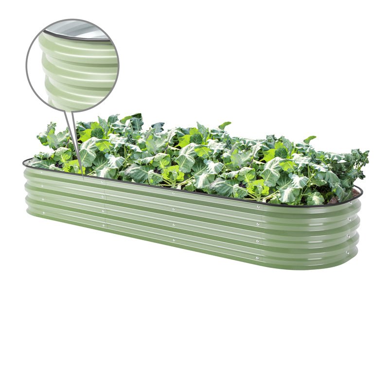 11 inches tall green metal raised garden beds-Vegega