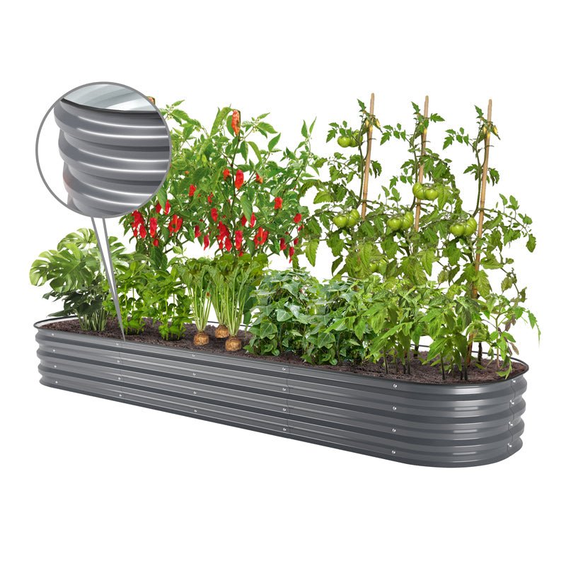 11 inches tall grey raised flower bed-Vegega