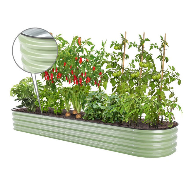 11 inches tall green metal raised flower beds-Vegega