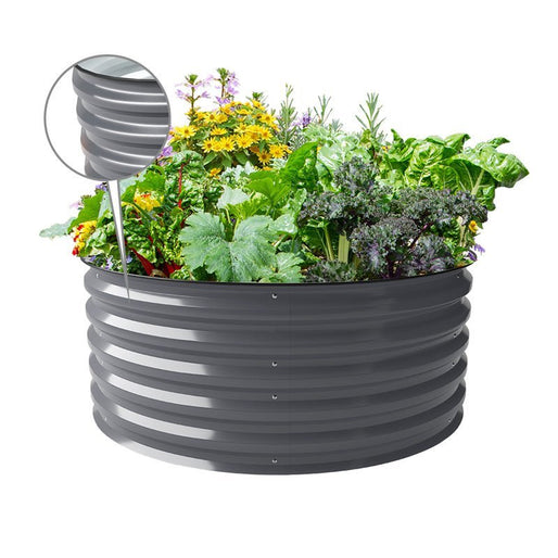 17 inches tall 42 inches wide round raised garden beds grey-Vegega