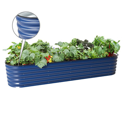 17 inches tall blue galvanized planter boxes-Vegega