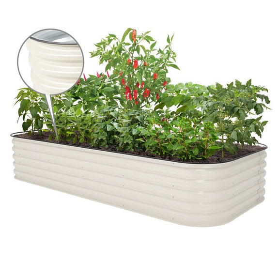 8x4 ft raised garden bed kit white-Vegega