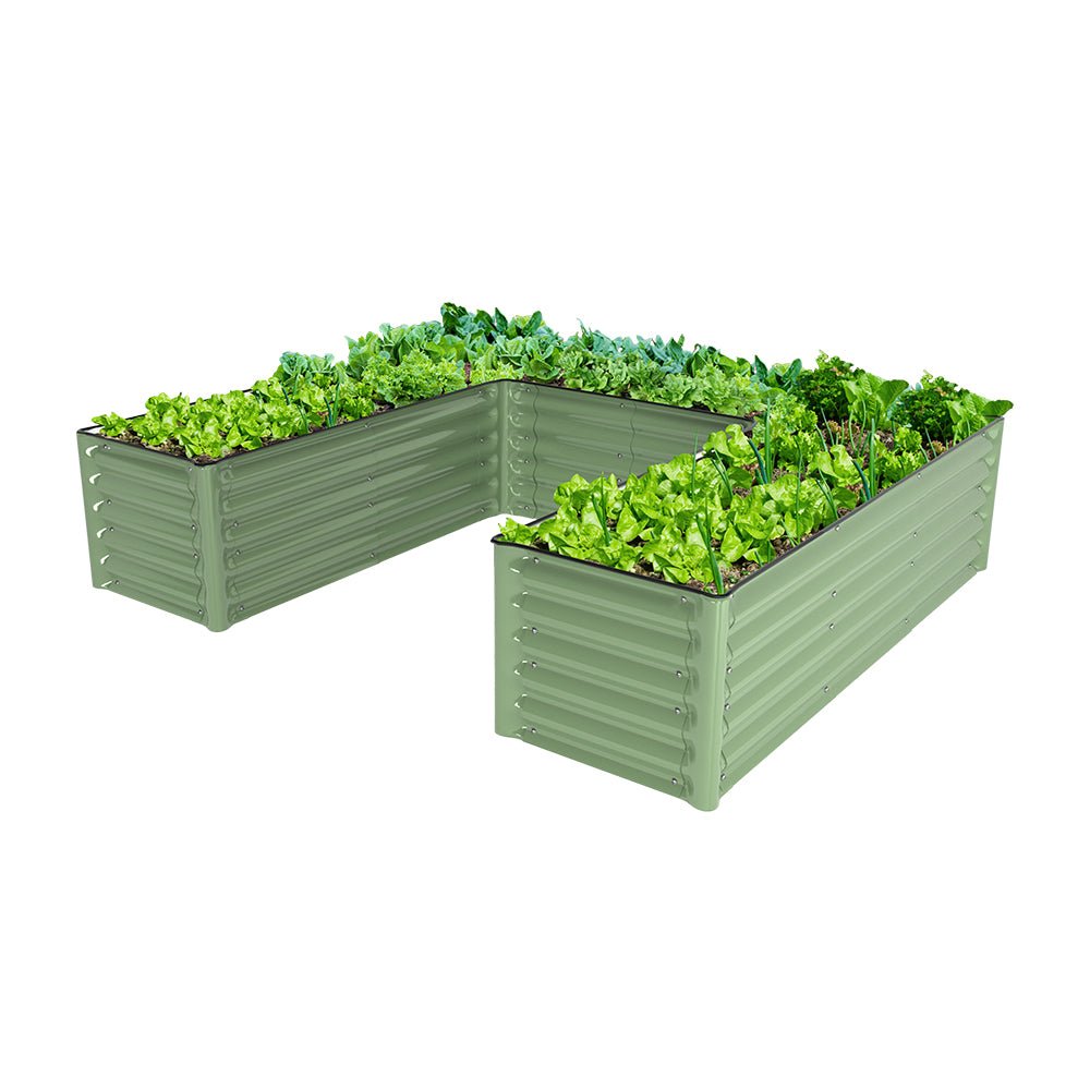 17'' Tall Rectangle Large U Shaped Raised Garden Bed - VEGEGA Metal Raised Garden Bed