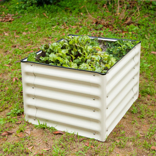 17" Tall Square Metal Modular Corrugated Raised Garden Bed Kit - VEGEGA
