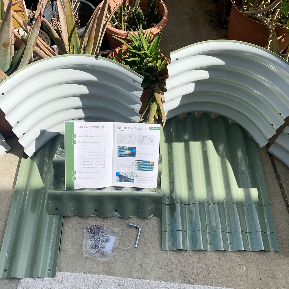17'' Tall Tiered Metal Modular Corrugated Raised Garden Bed Kit - VEGEGA