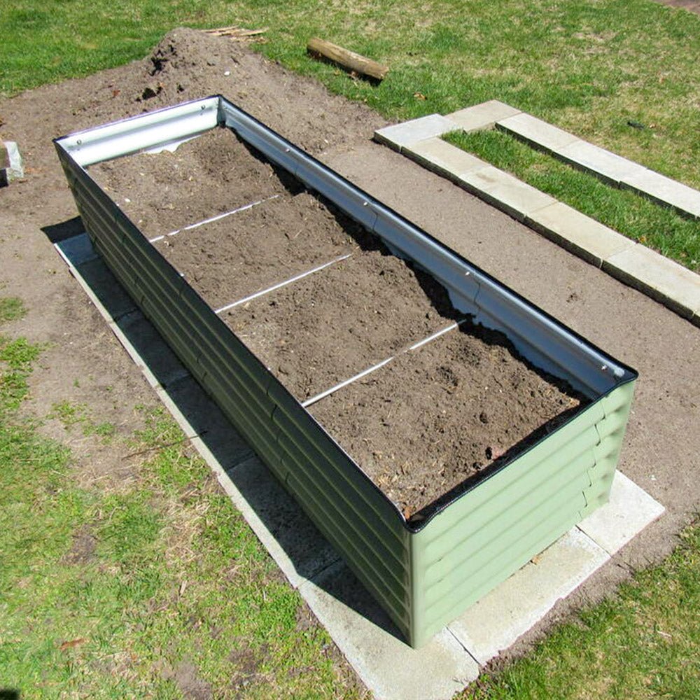 filling rectangle elevated garden beds with soil-Vegega