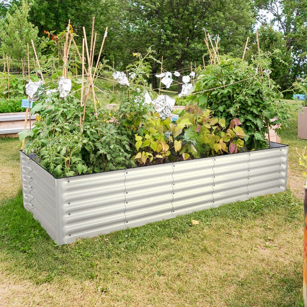 17"Tall 9 in 1 Rectangle Metal Raised Garden Bed Kit - VEGEGA