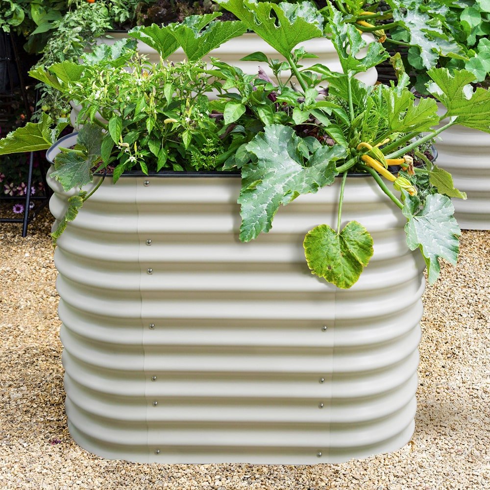 32'' Tall 3.5'x2' Metal Modular Corrugated Raised Garden Bed Kit(2 in 1) - VEGEGA
