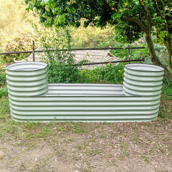 32'' Tall Castle Metal Modular Corrugated Raised Garden Bed Kit - VEGEGA
