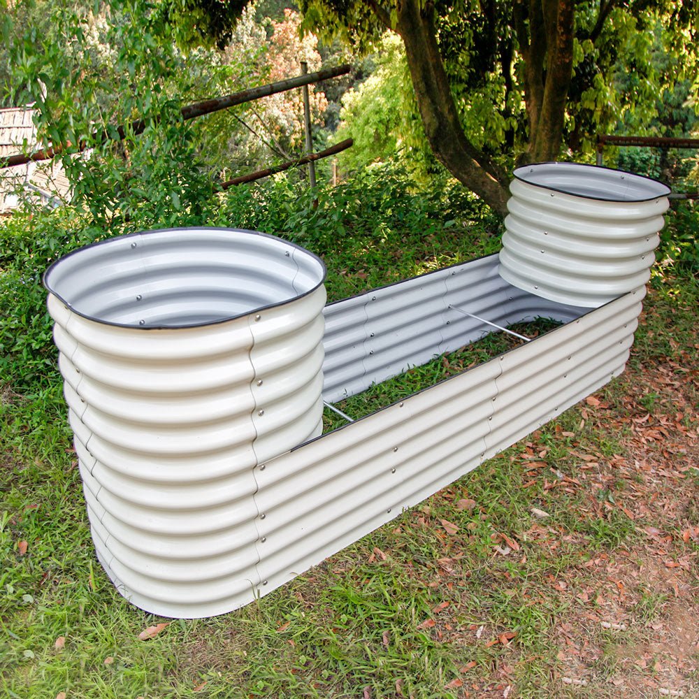 32'' Tall Castle Metal Modular Corrugated Raised Garden Bed Kit - VEGEGA