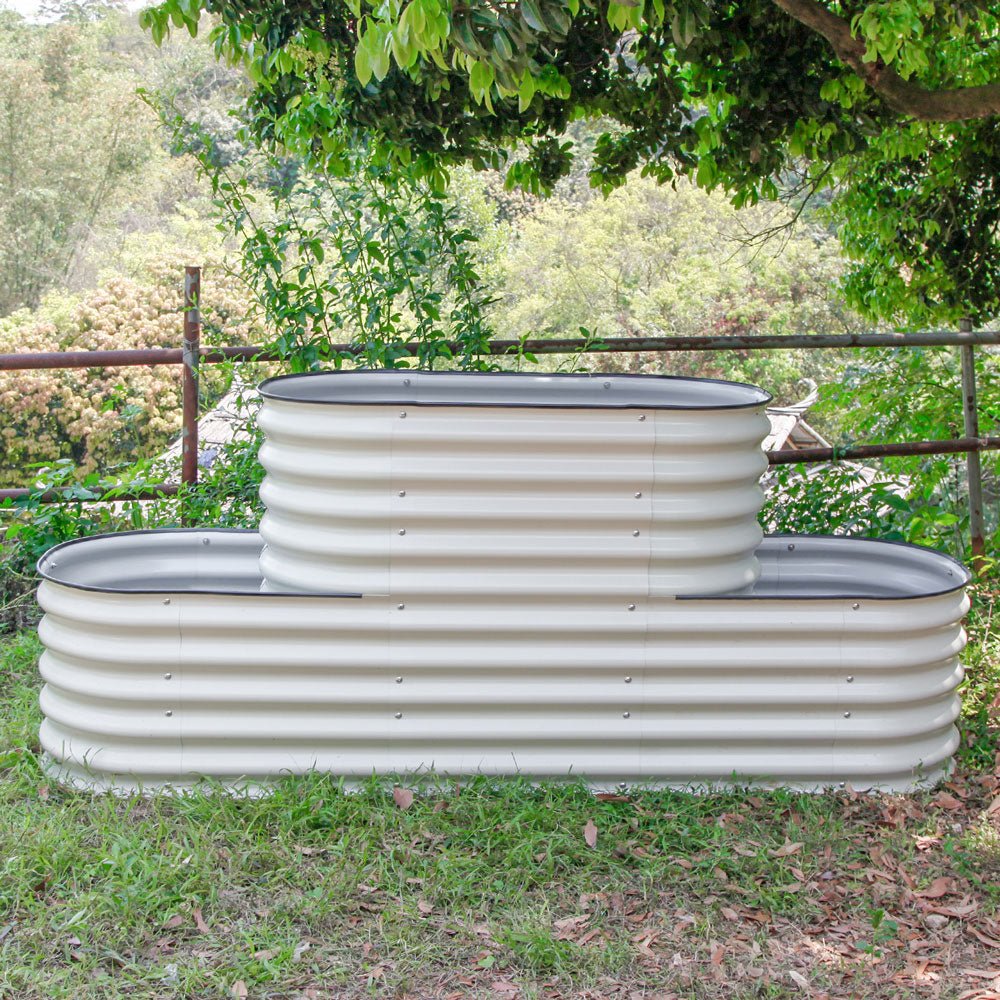 32'' Tall Terraced Standard Size Metal Modular Corrugated Raised Garden Bed Kit - VEGEGA