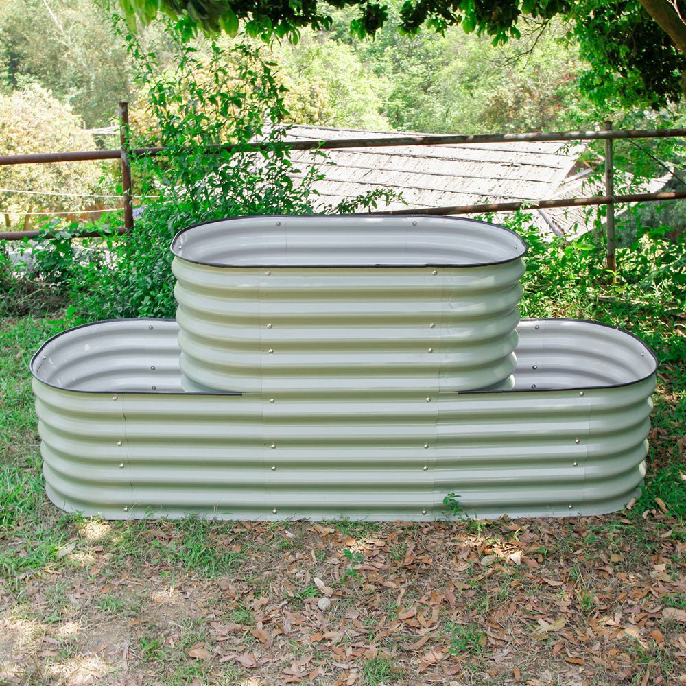 32'' Tall Terraced Standard Size Metal Modular Corrugated Raised Garden Bed Kit - VEGEGA