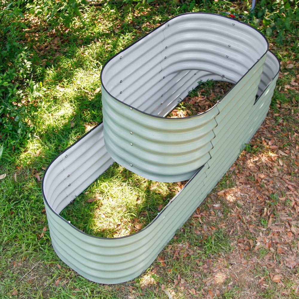 32'' Tall Terraced Standard Size Metal Modular Corrugated Raised Garden Bed Kit - VEGEGA