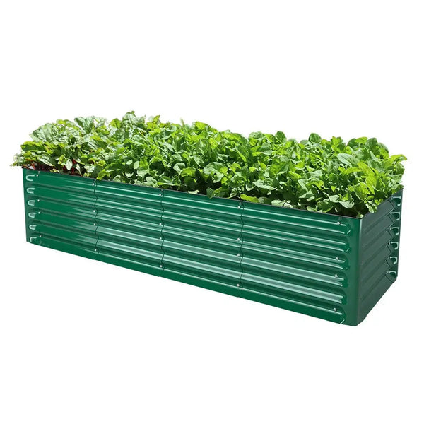 17" tall 6.5x2 moss green rectangle elevated metal raised garden beds-Vegega