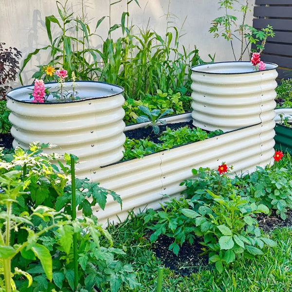 32" tall castle metal planter boxes-Vegega